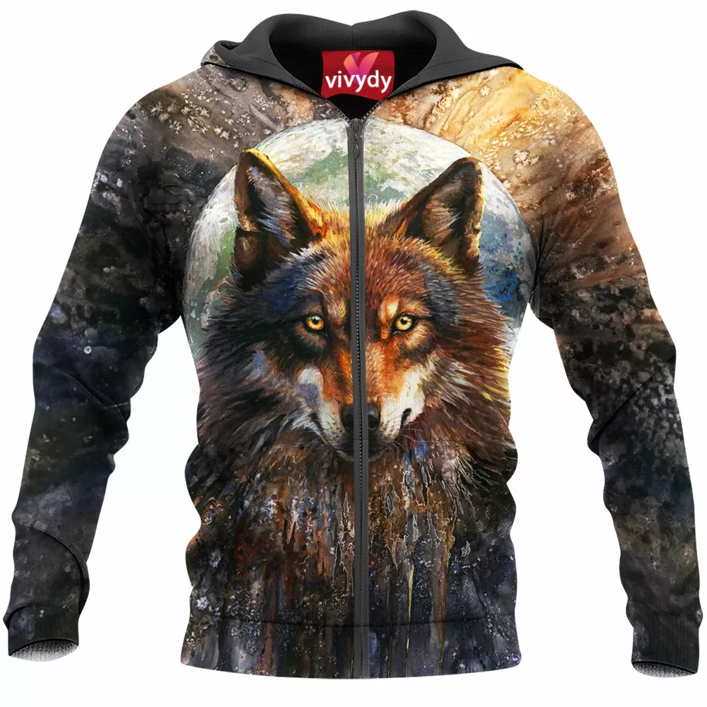 Fullmoon Wolf Zip Hoodie