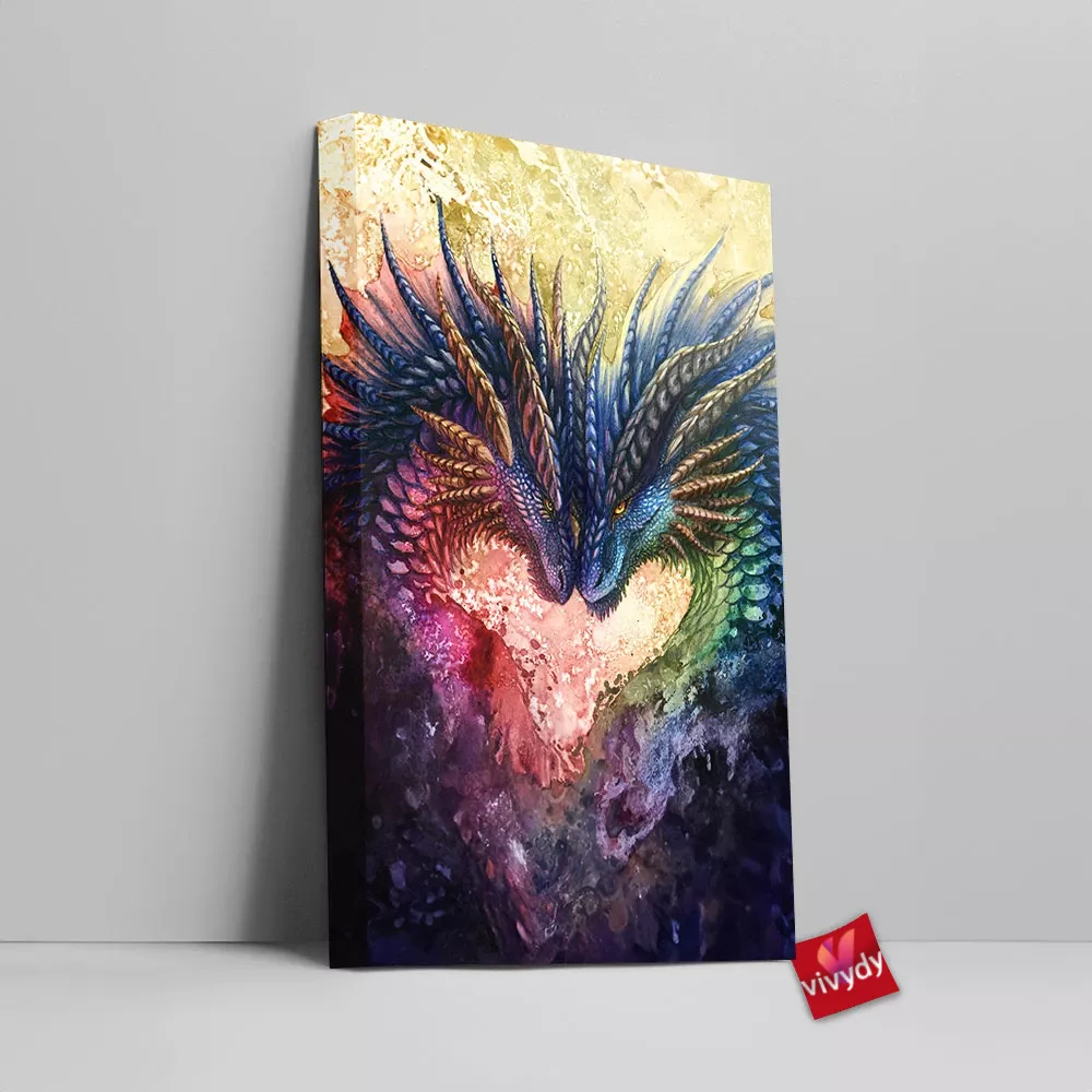 Colorful Dragons Canvas Wall Art