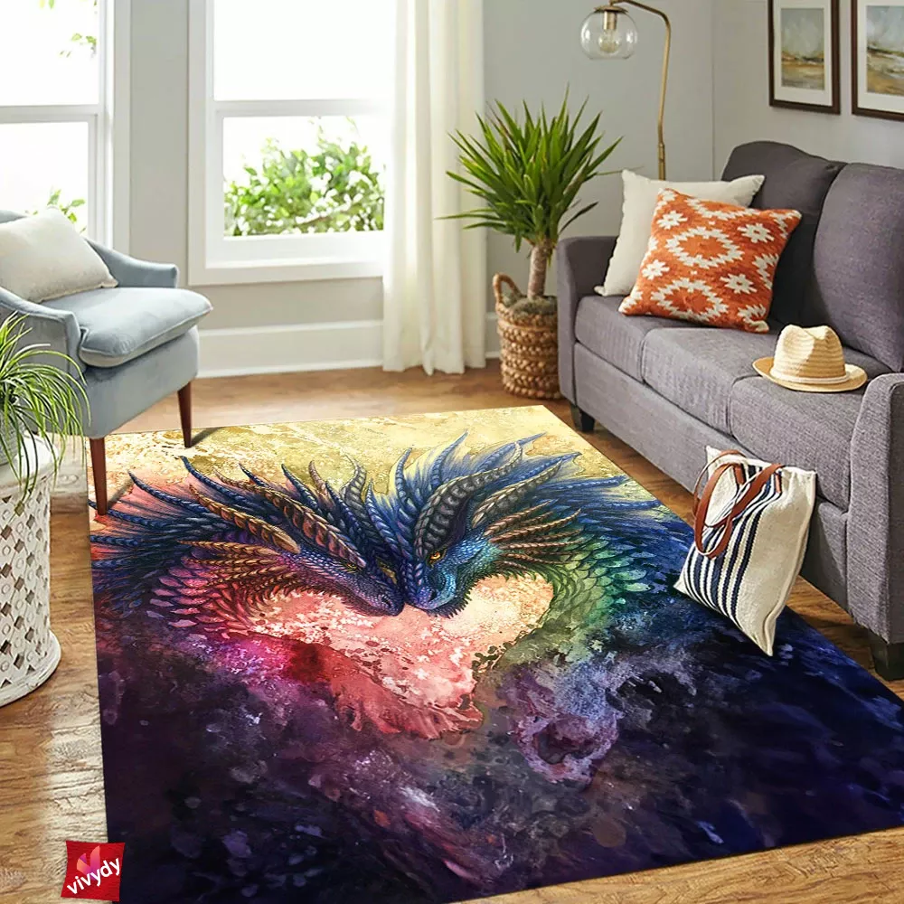 Colorful Dragons Rectangle Rug