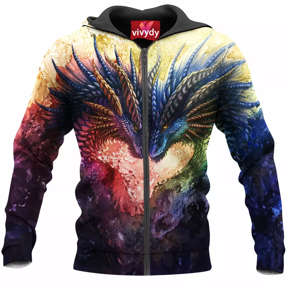 Colorful Dragons Zip Hoodie