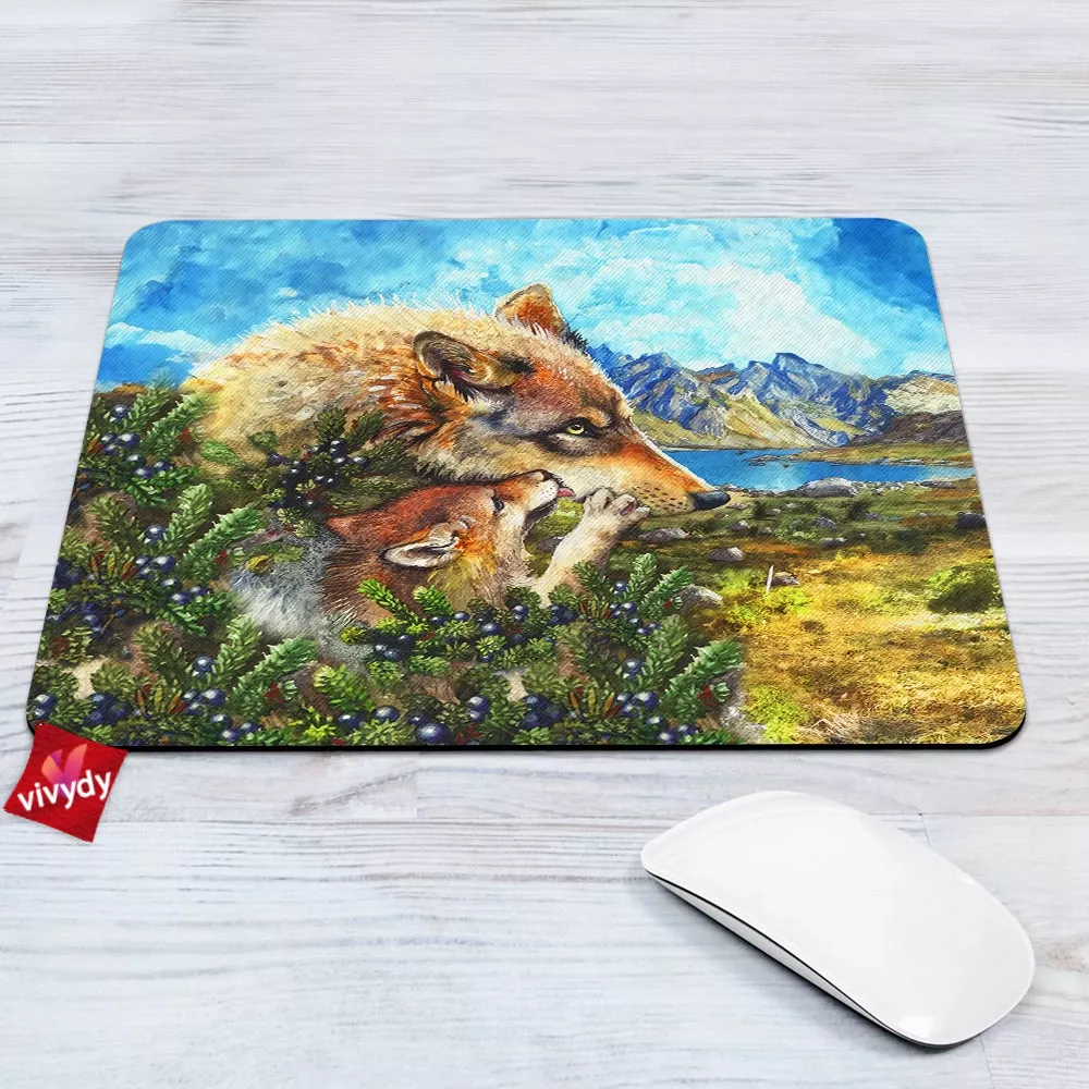 Wolf Cub Kiss Mouse Pad