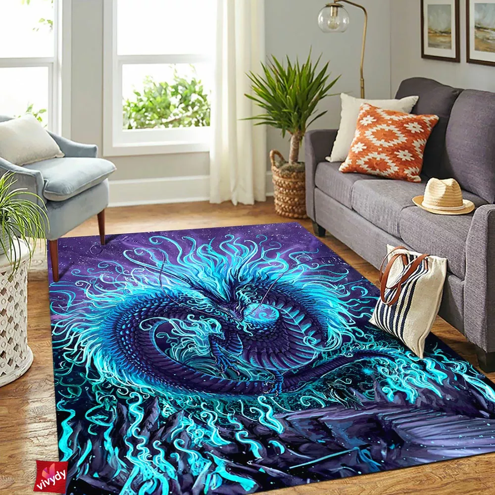 Blue Dragon Rectangle Rug