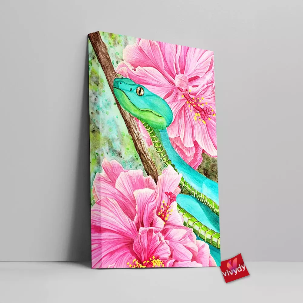 Flower And Snake Canvas Wall Art