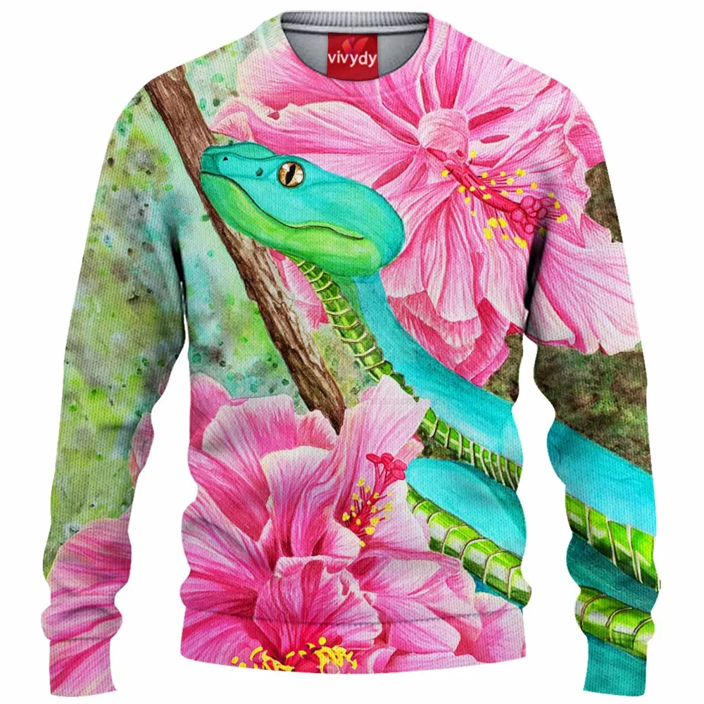 Flower And Snake Knitted Sweater