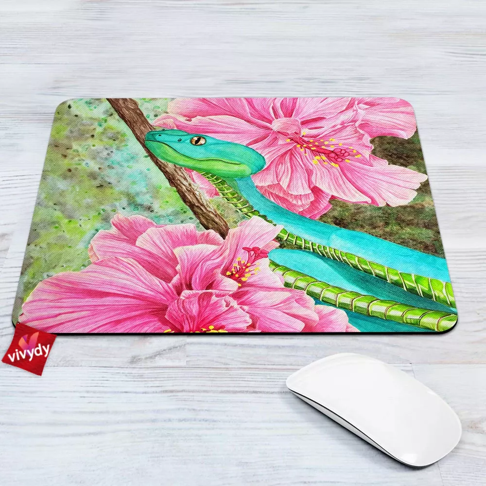 Flower And Snake Mouse Pad