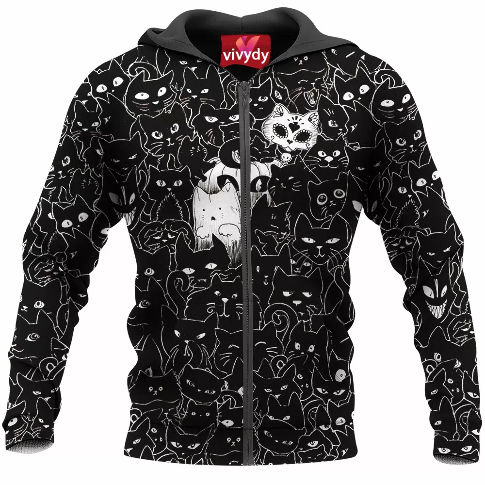 Ink Cats Zip Hoodie