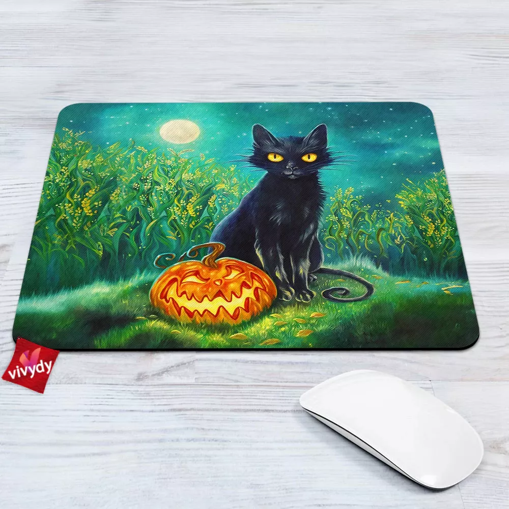 Black Cat Mouse Pad