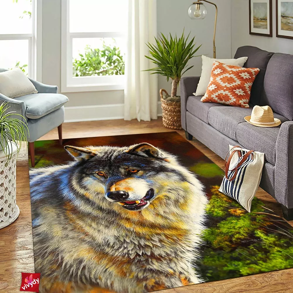 Wolf Rectangle Rug