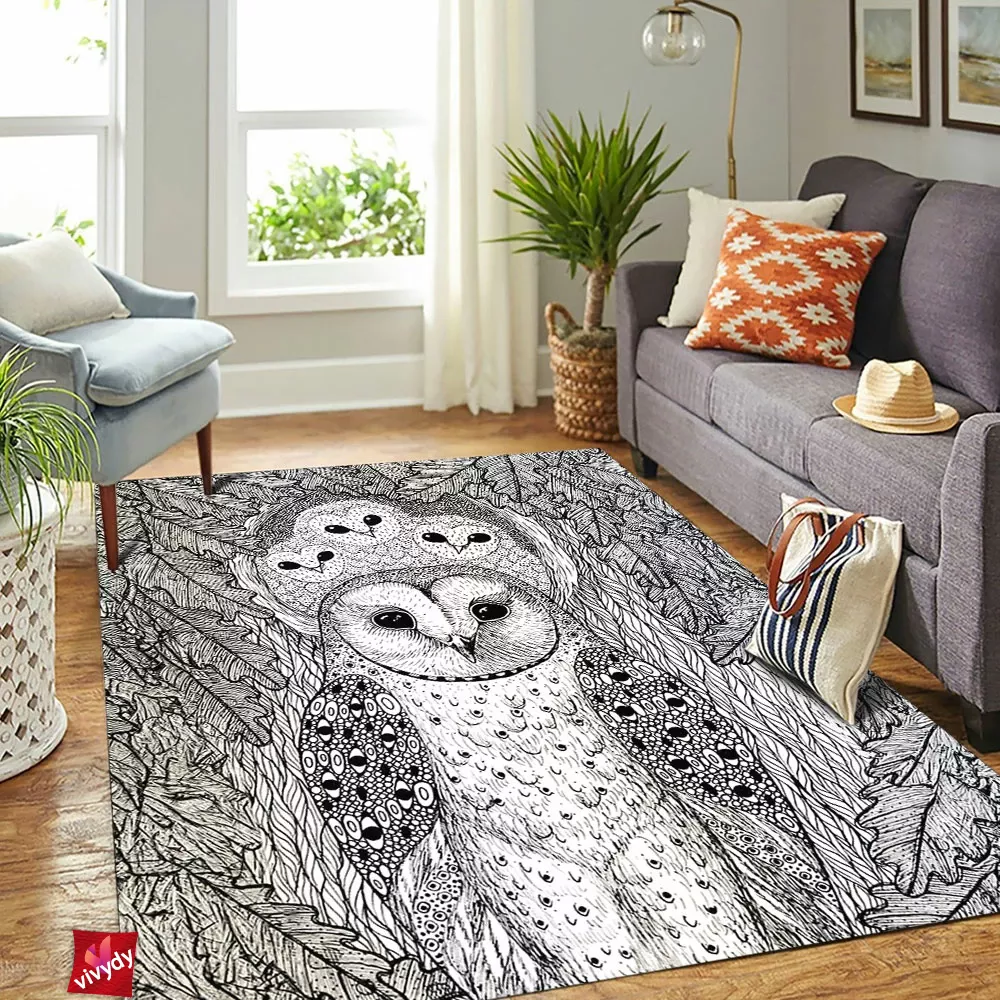 Forest Owl Rectangle Rug