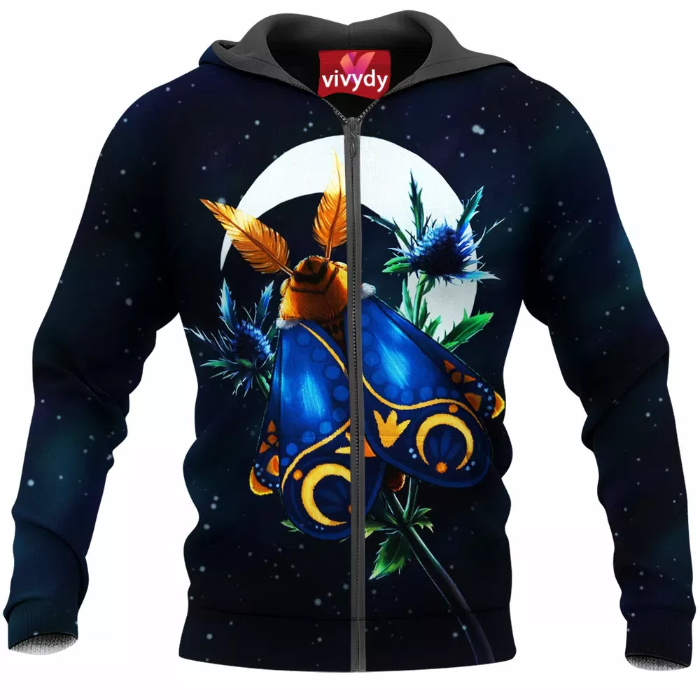 Night Moth Zip Hoodie