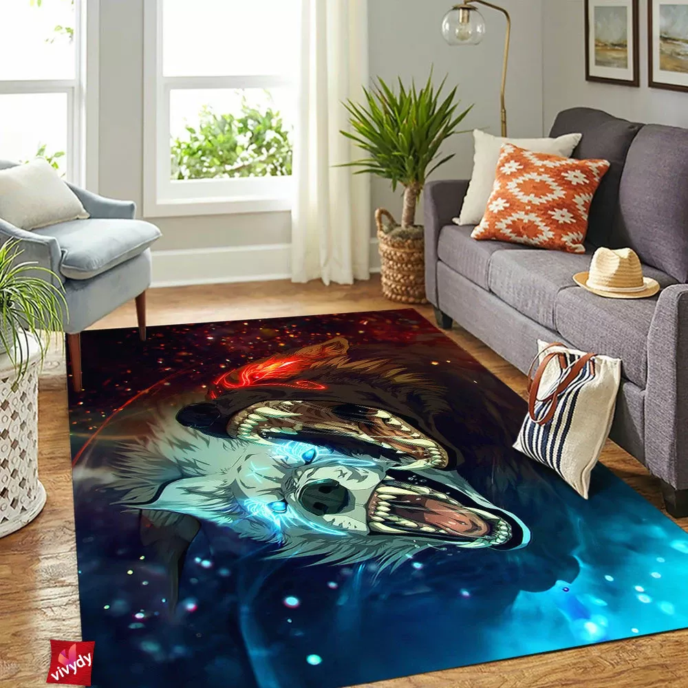 Magic Wolf Rectangle Rug