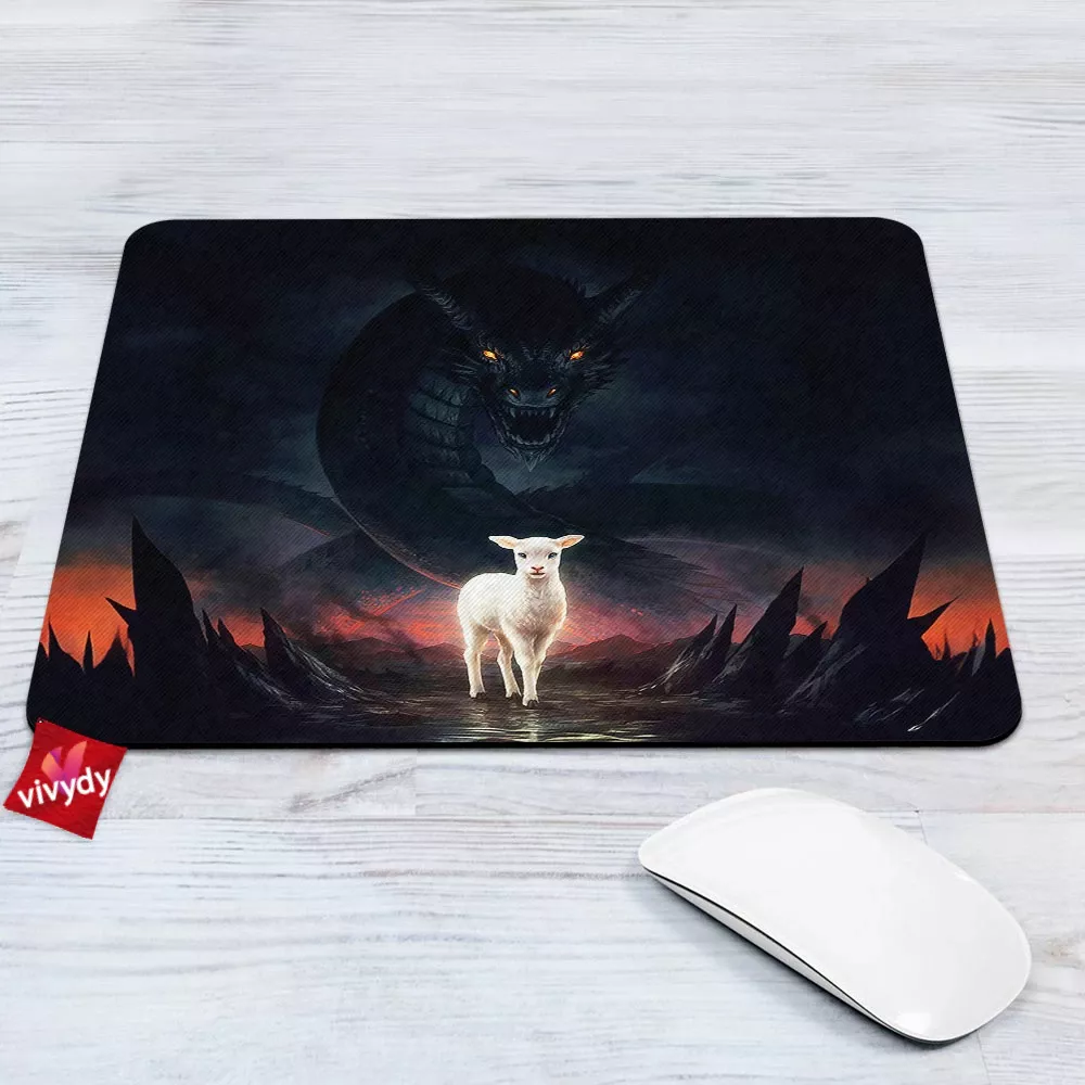 The Lamb And The Dragon Mouse Pad