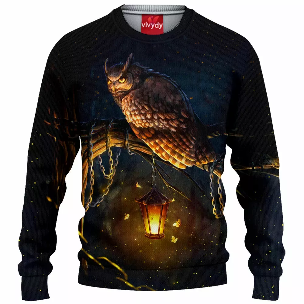 Night Hunter Raven Comic Knitted Sweater