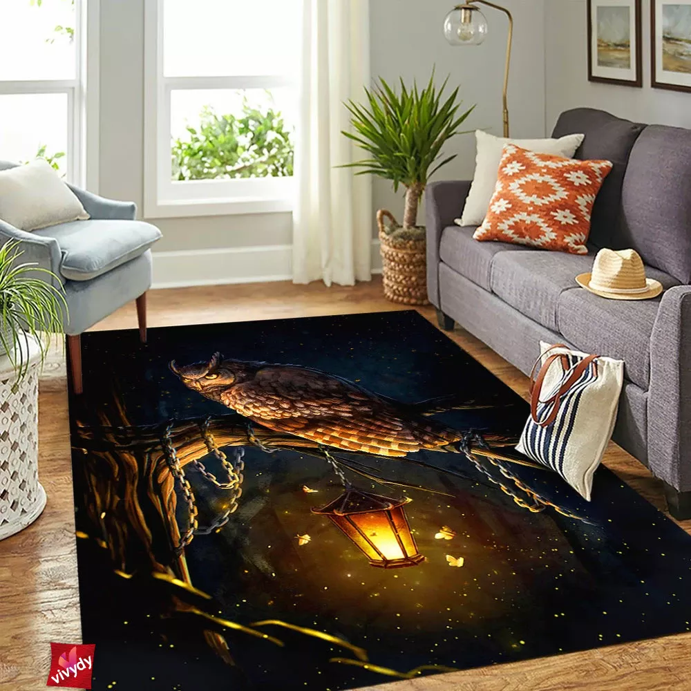 Night Hunter Raven Comic Rectangle Rug