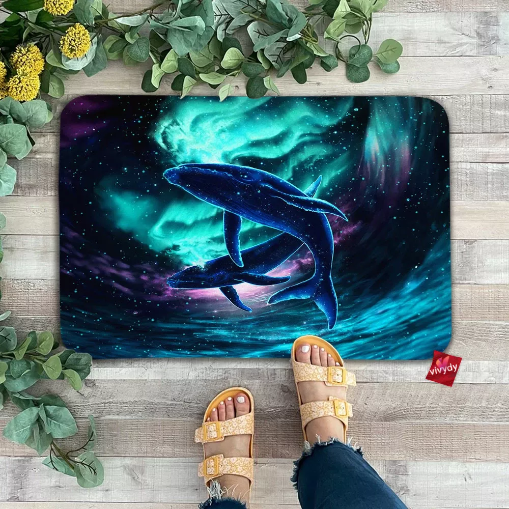 Aurora Galaxy Whale Doormat