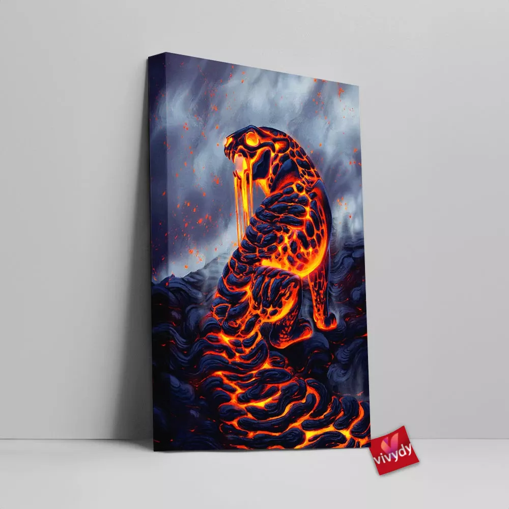 Lava Leopard Canvas Wall Art