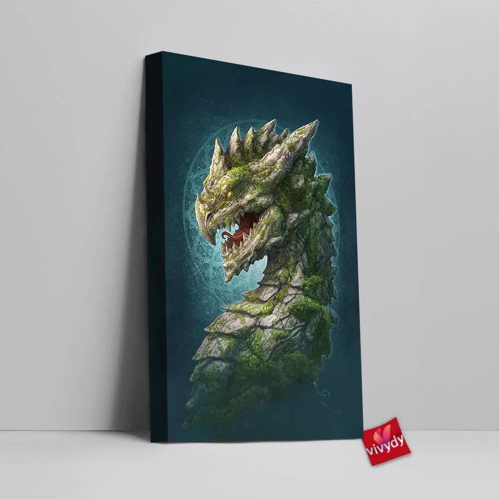 Rock Dragon Canvas Wall Art