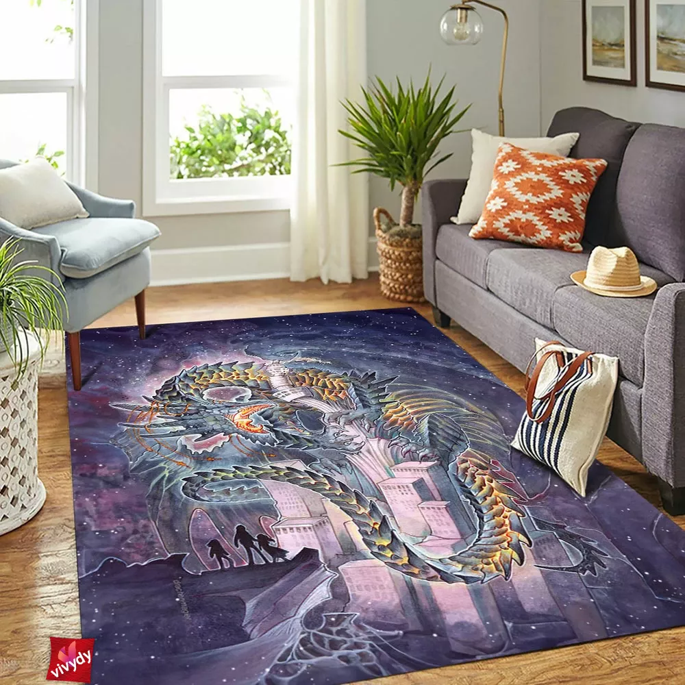 Black Dragon Rectangle Rug