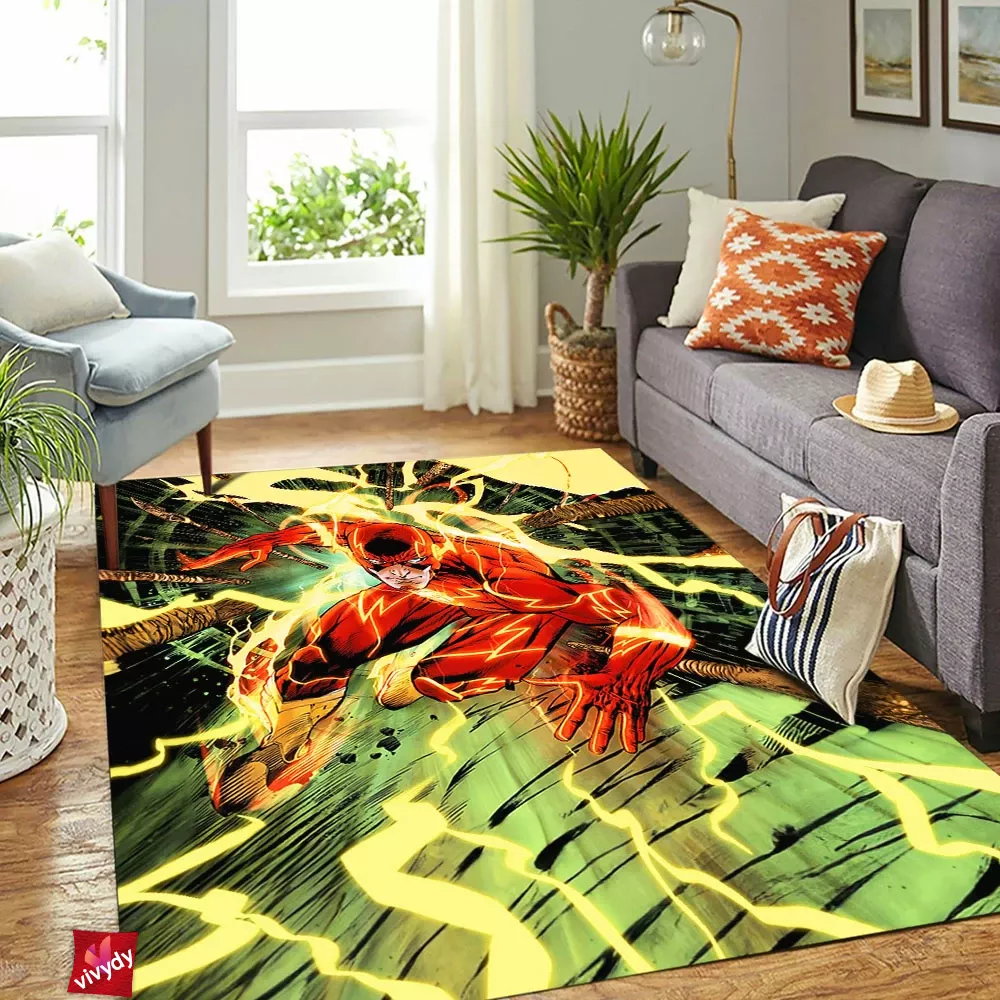 The Flash Comic Rectangle Rug