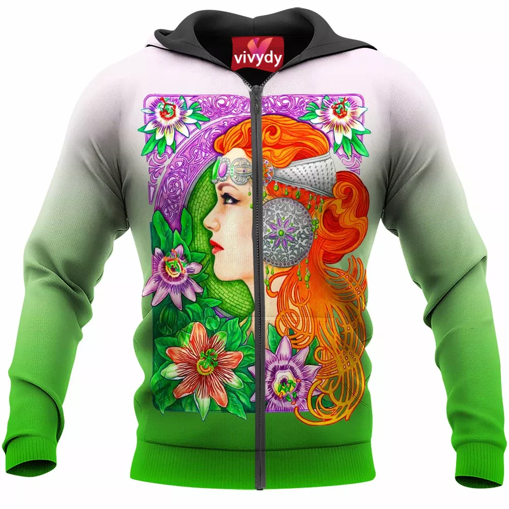 Passion Flower Zip Hoodie