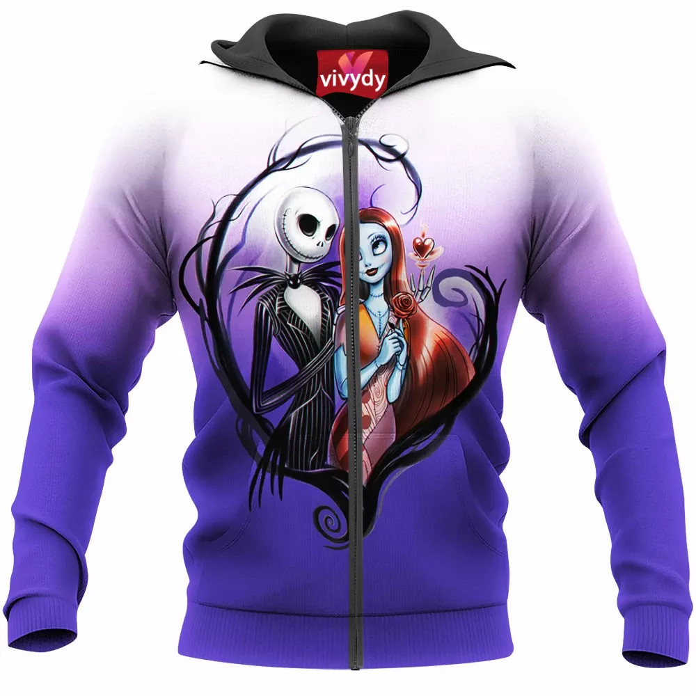 Jack And Sally Zip Hoodie