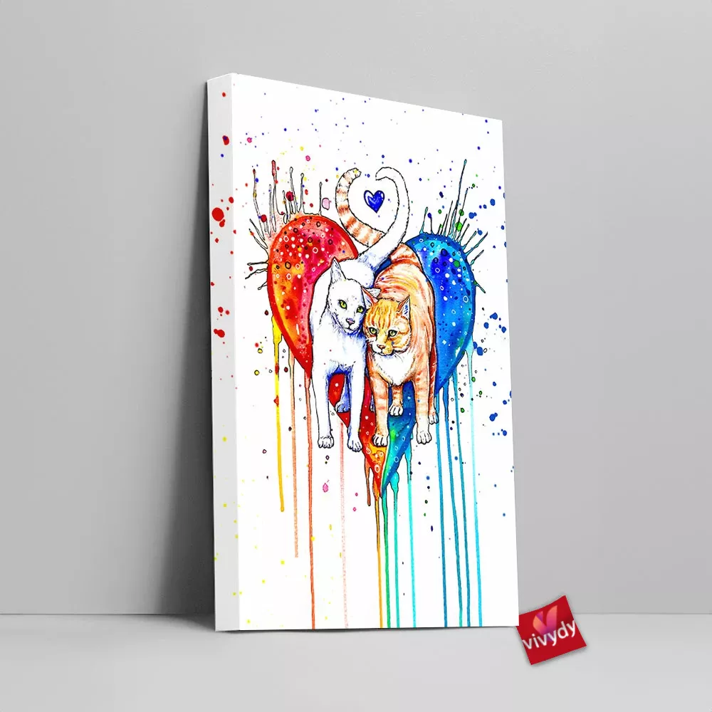 Never Ending Love Cat Canvas Wall Art