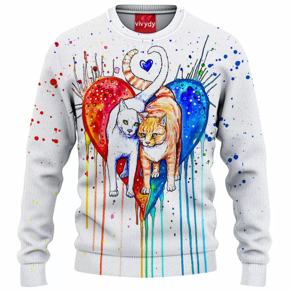 Never Ending Love Cat Knitted Sweater