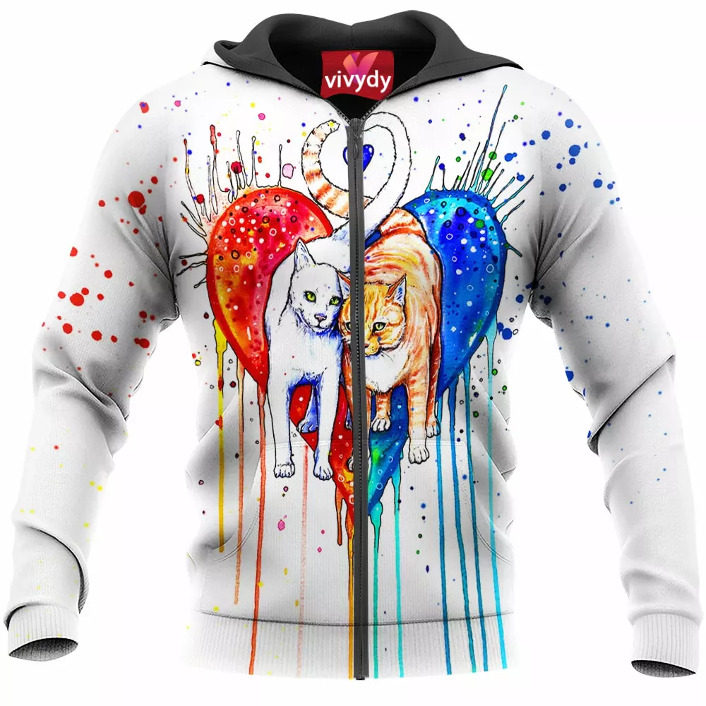 Never Ending Love Cat Zip Hoodie