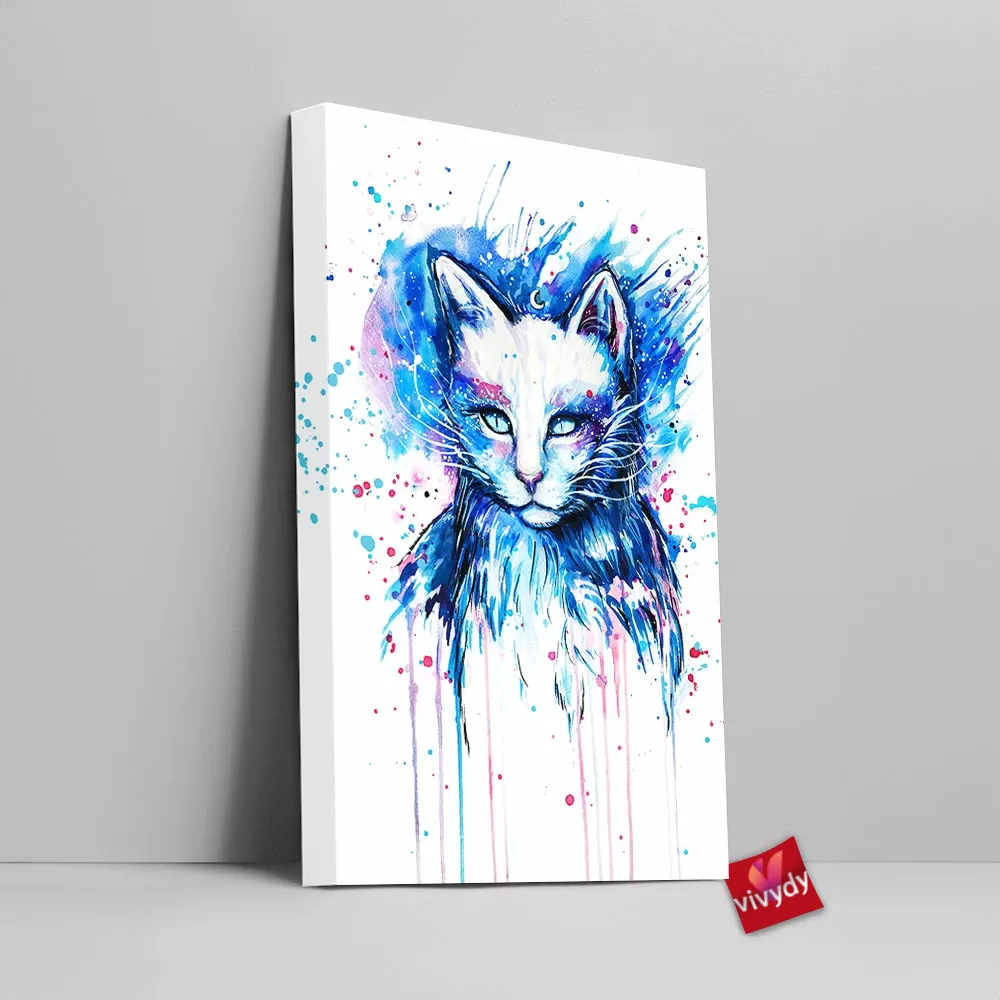 Space Cat Canvas Wall Art