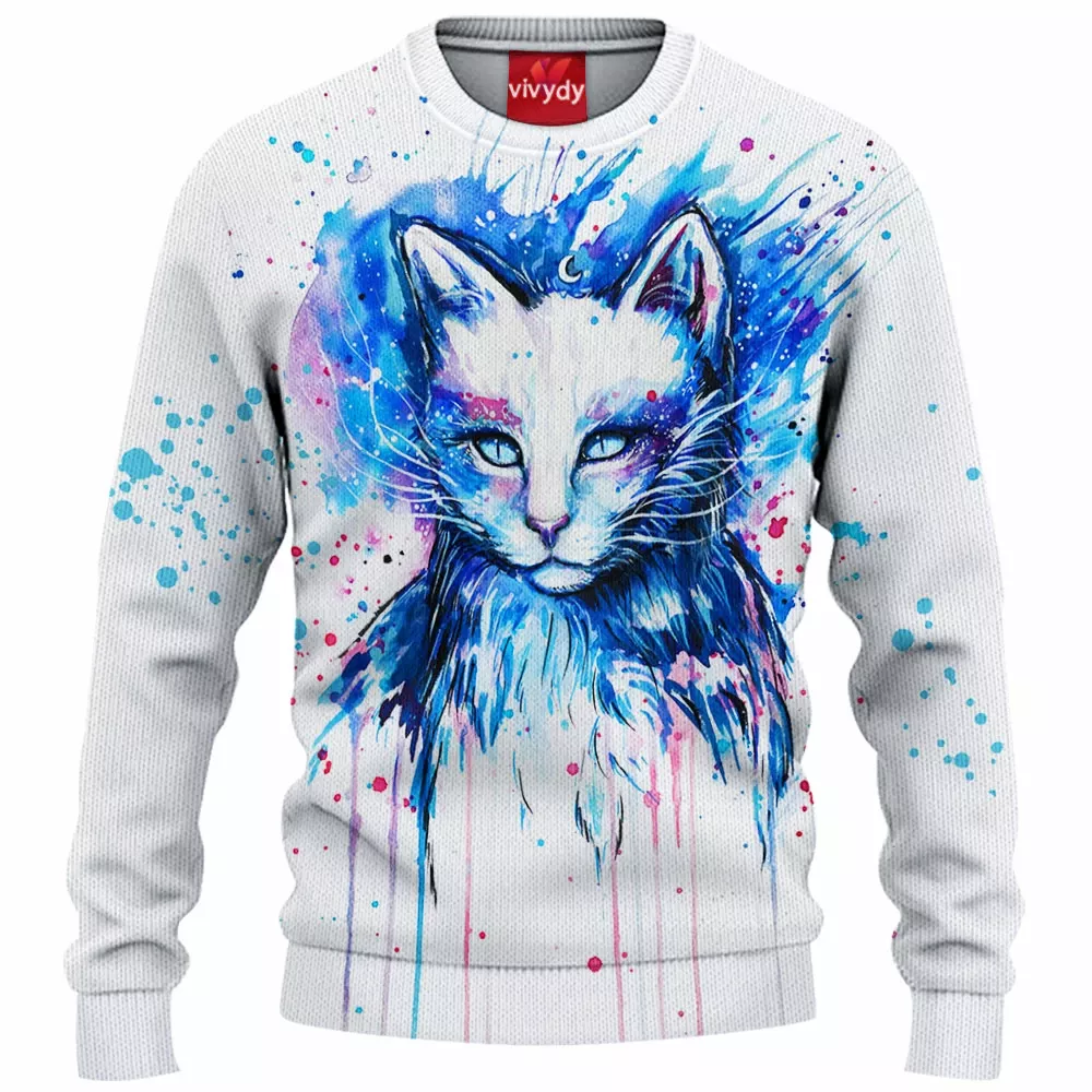 Space Cat Knitted Sweater