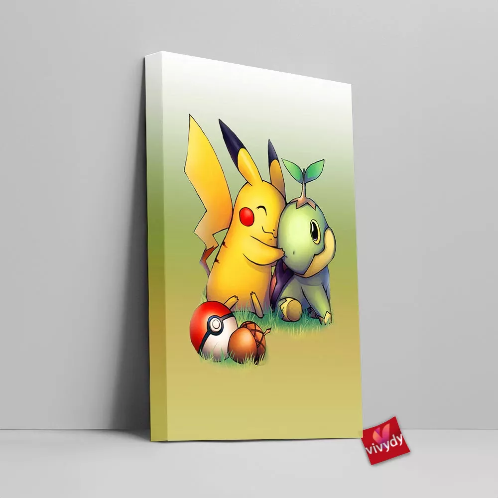 Pikachu Turtwig Canvas Wall Art