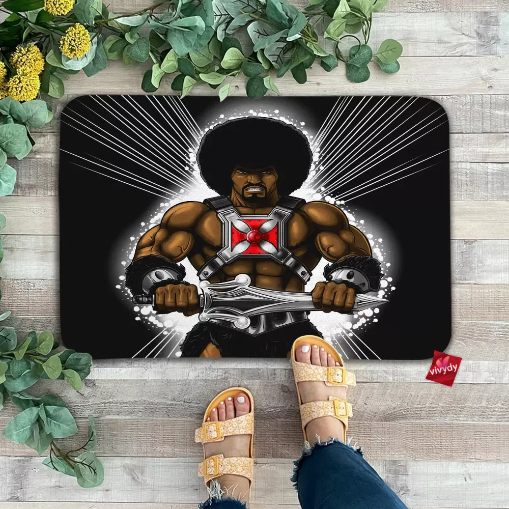 Black He Man Doormat