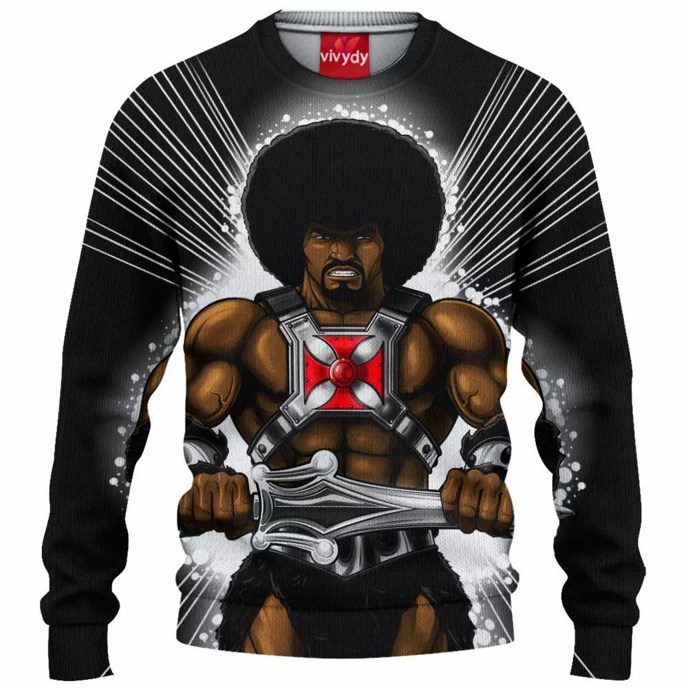 Black He Man Knitted Sweater