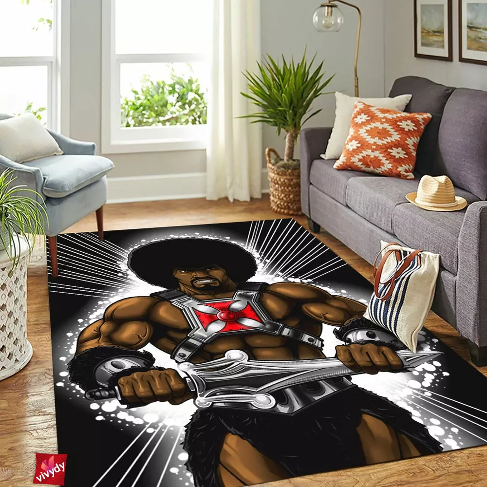 Black He Man Rectangle Rug