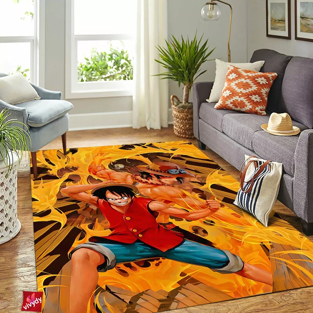 Luffy Ace One Piece Rectangle Rug