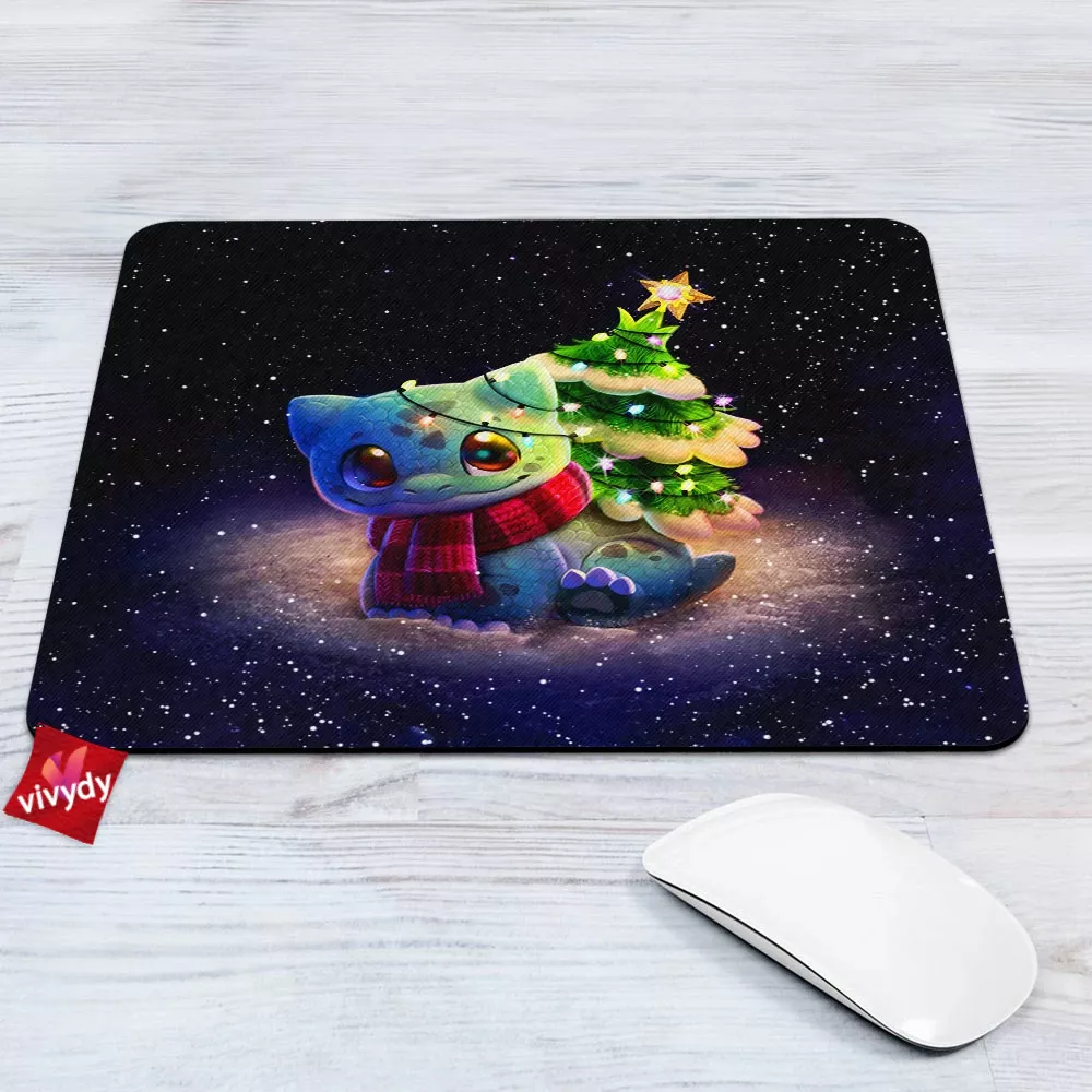 Christmas Bulbasaur Mouse Pad