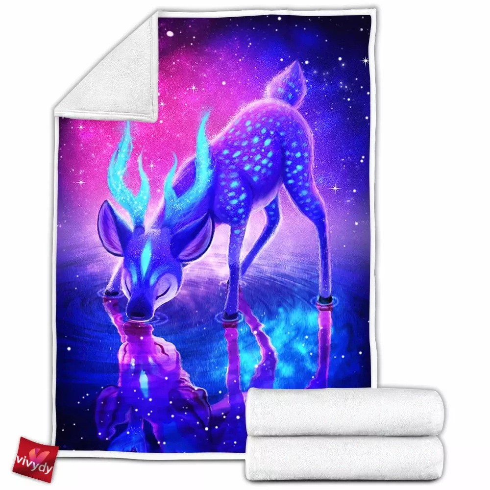 Aurora Deer Fleece Blanket