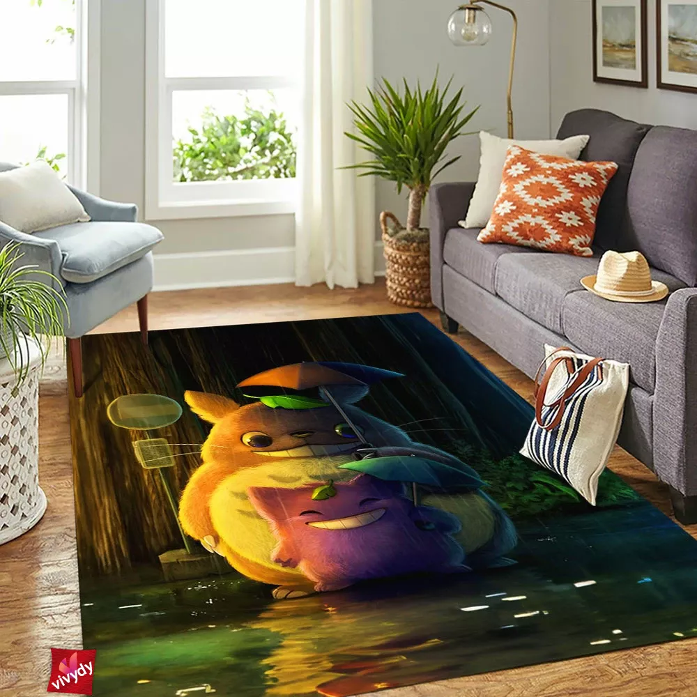 Totoro And Gengar Rectangle Rug