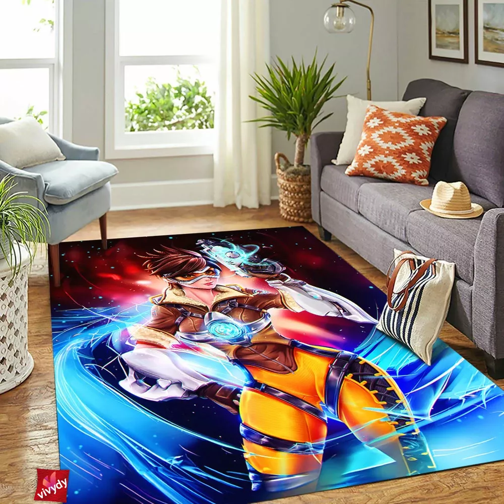 Tracer From Overwatch Rectangle Rug