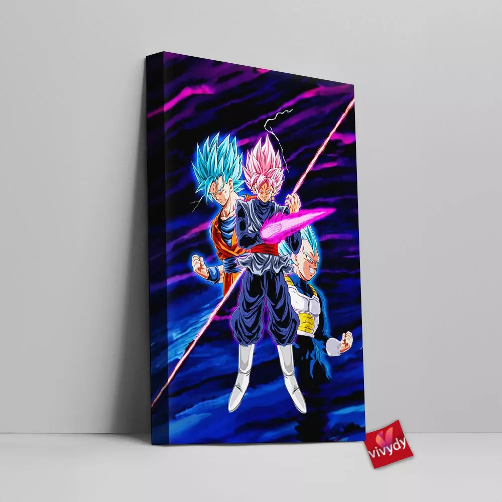 Goku Vegeta Vs Black Ssj Rose Canvas Wall Art