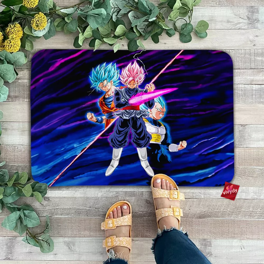 Goku Vegeta Vs Black Ssj Rose Doormat