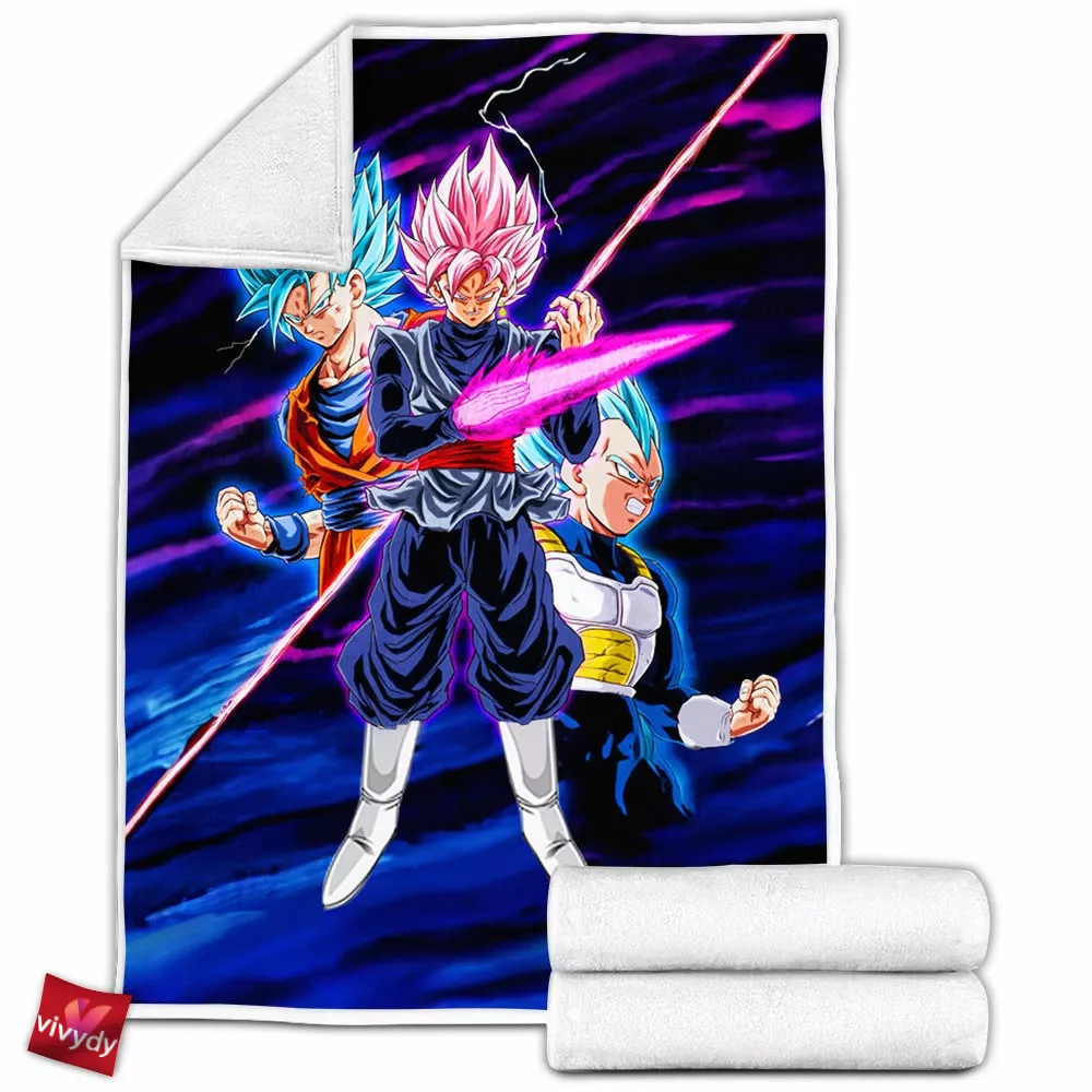 Goku Vegeta Vs Black Ssj Rose Fleece Blanket