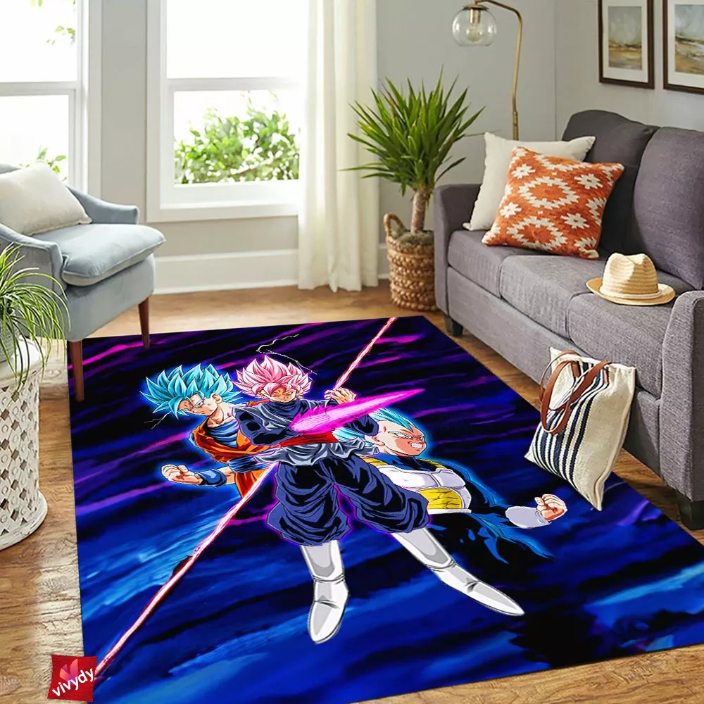 Goku Vegeta Vs Black Ssj Rose Rectangle Rug