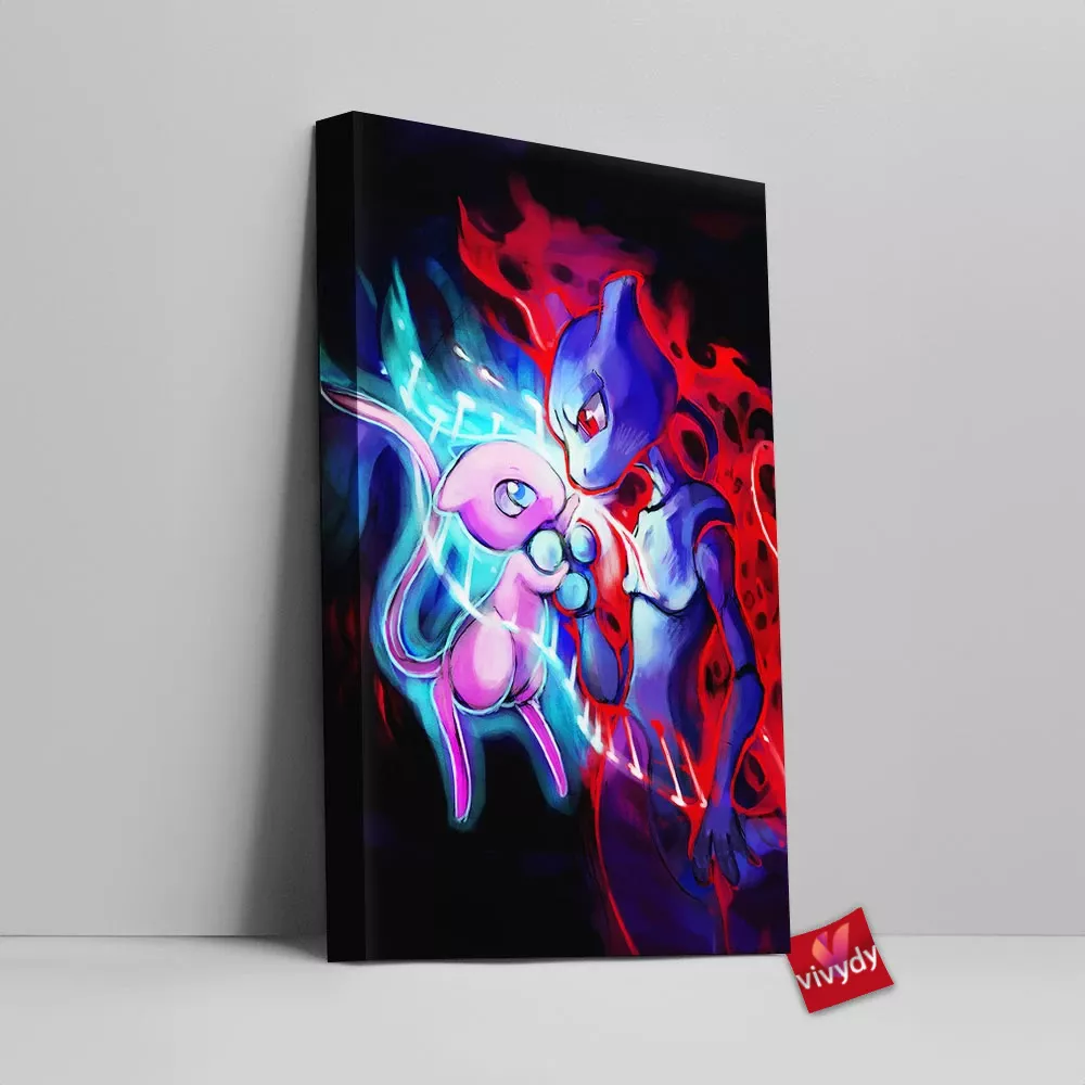 Doodle Mew And Mew Two Canvas Wall Art