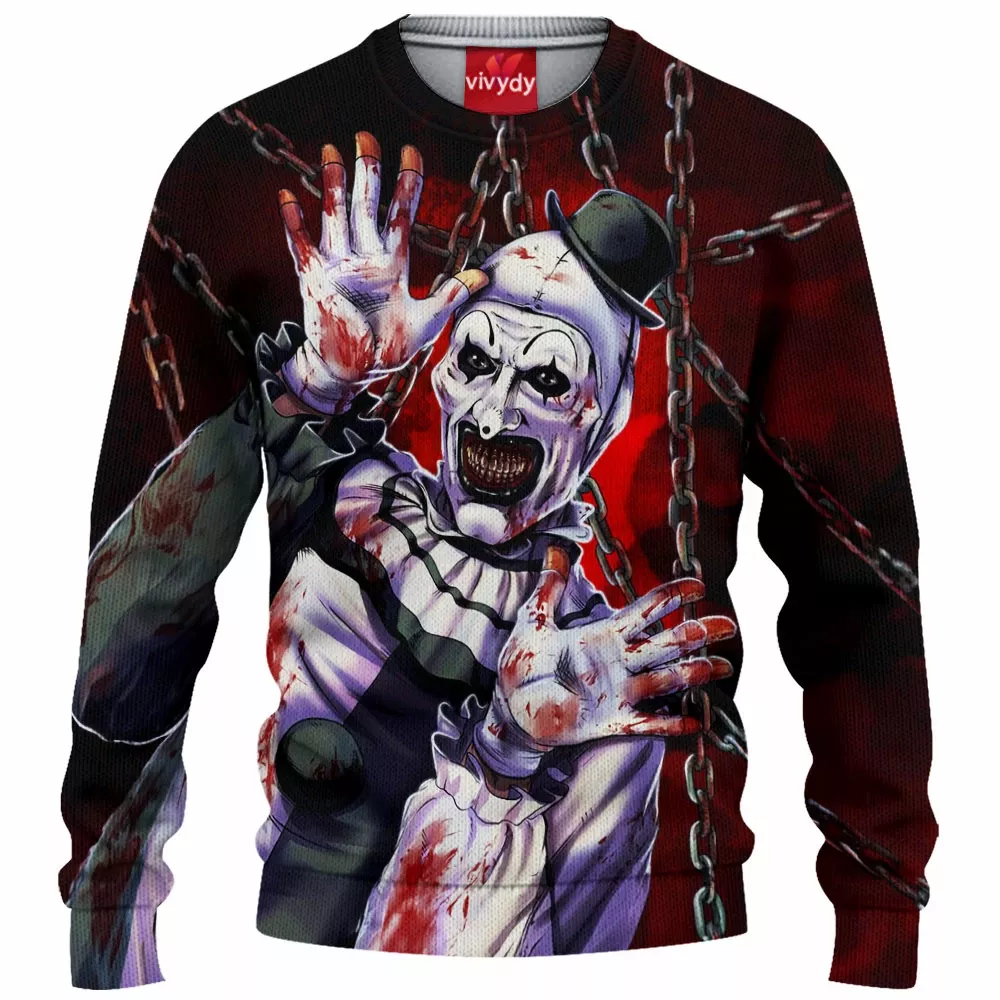 Art The Clown Knitted Sweater