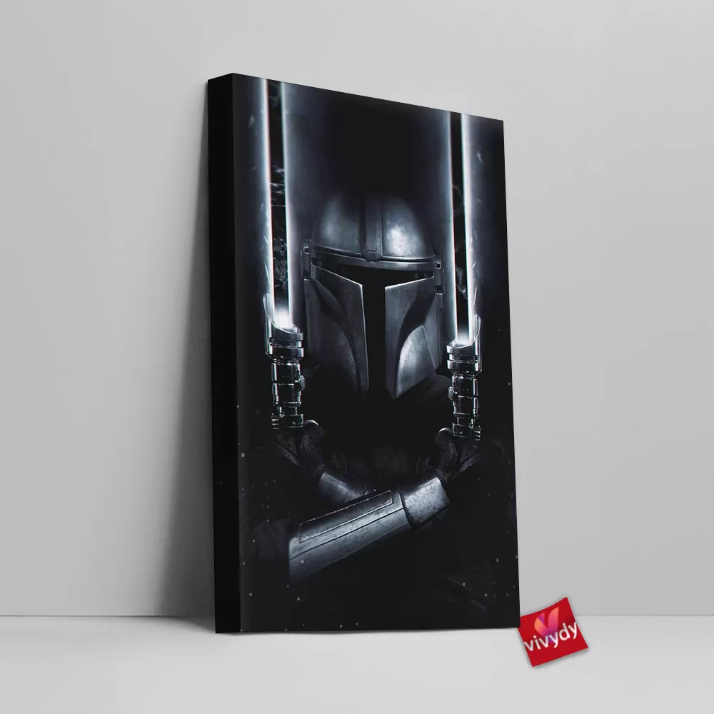 The Mandalorian Dark Sabers Canvas Wall Art