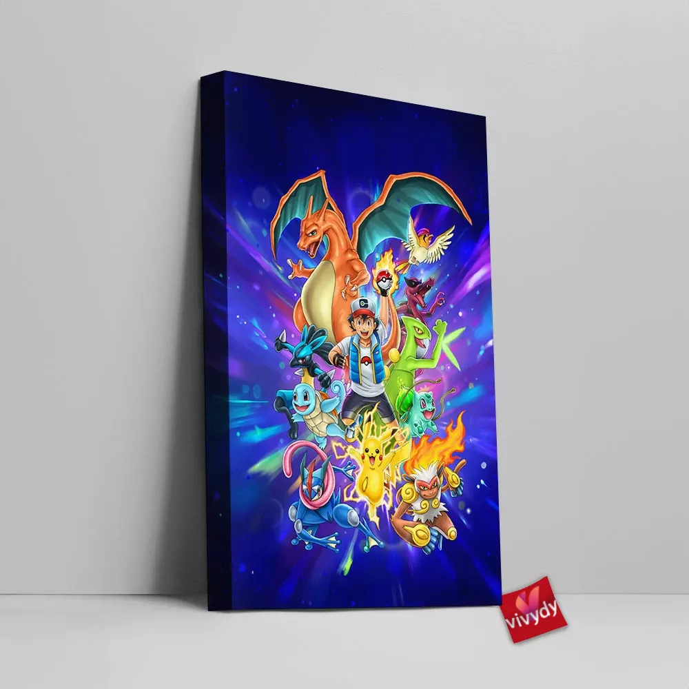 Ash And Pokemon Canvas Wall Art