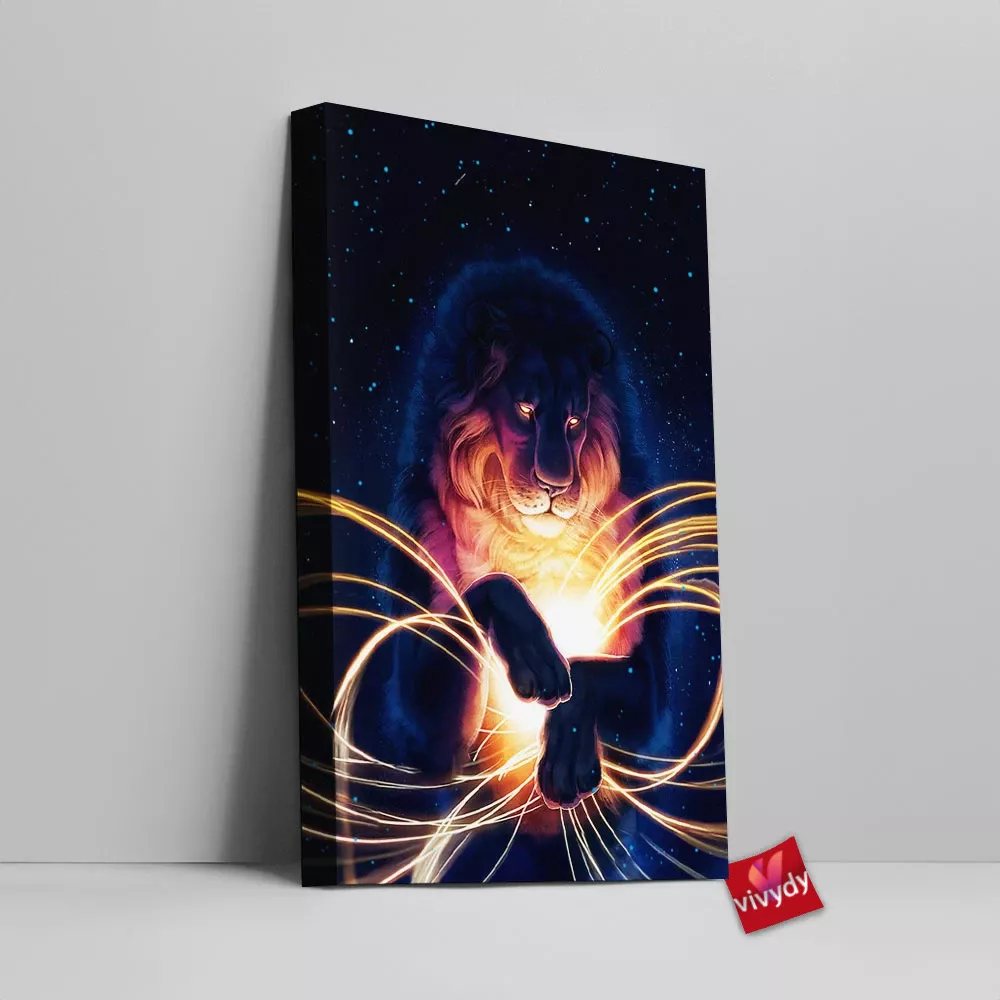 Sun Lion Canvas Wall Art