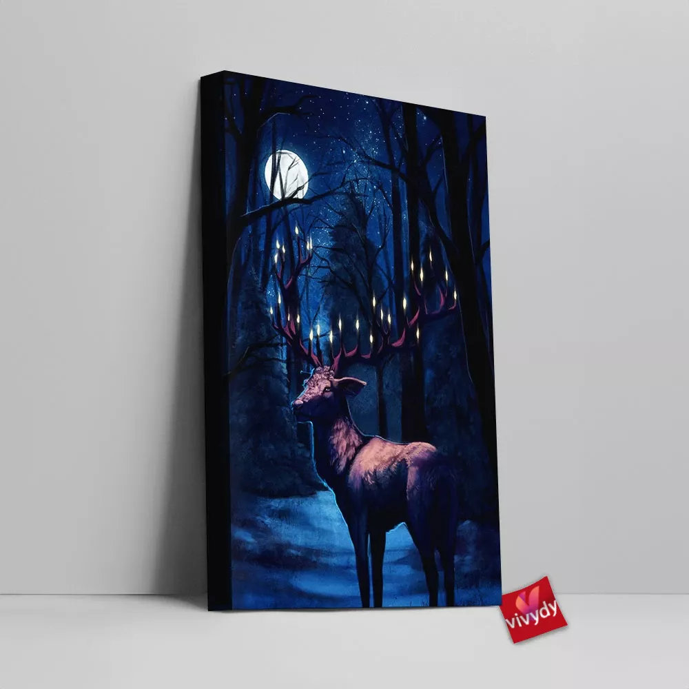 Bringer Of Light Deer Canvas Wall Art