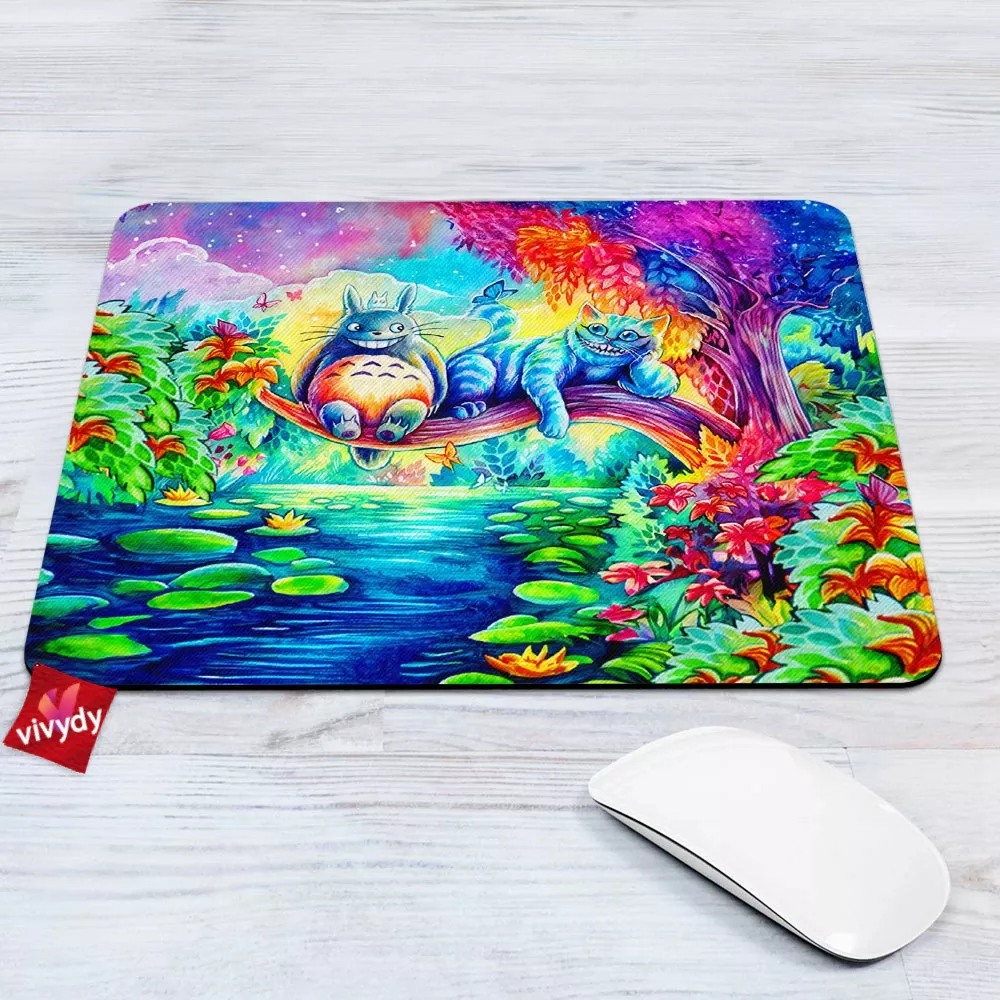 Cheshire Cat,Meow and Totoro Mouse Pad